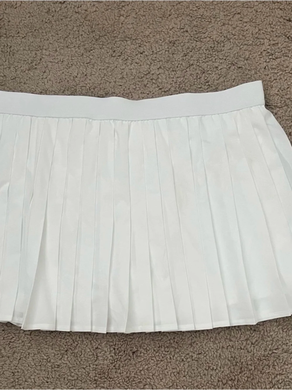 No Boundaries White Pleated Mini Skirt
